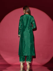 Green Silk Suit Set