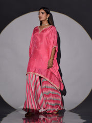Pink Vasansi Silk Kaftan and sharara Set