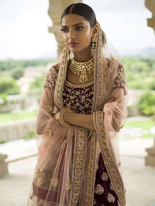 Maroon Bridal Lehenga