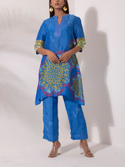 Azure Blue Vasansi Silk Co Ord Set