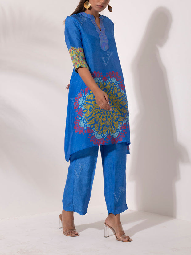 Azure Blue Vasansi Silk Co Ord Set