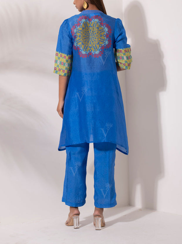 Azure Blue Vasansi Silk Co Ord Set