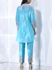 Aqua Blue Vasansi Silk Co Ord Set