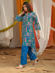 Blue Vasansi Silk Printed Co Ord Set