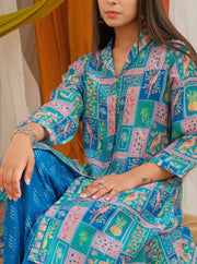 Blue Vasansi Silk Printed Co Ord Set