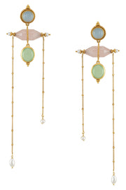 Gold Plated Farrah Chain Drop Earrings