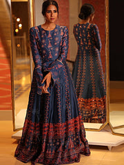 Blue Chanderi Silk Gown