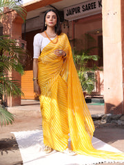 Yellow Leheriya Saree