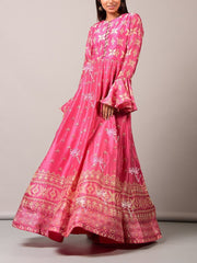 Pink Vasansi Silk Anarkali Gown