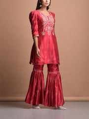 Red Vasansi Silk Suit Set