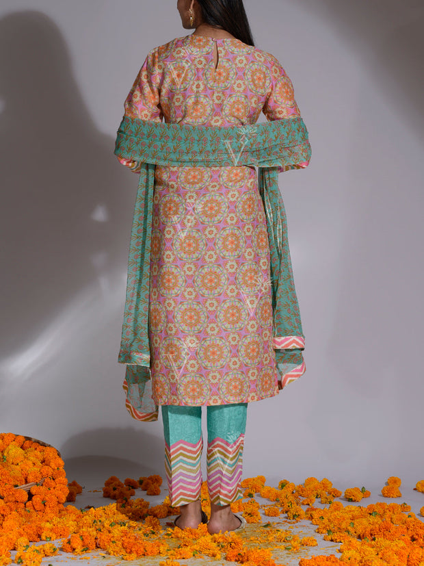 Multi Color Vasansi Silk Suit Set