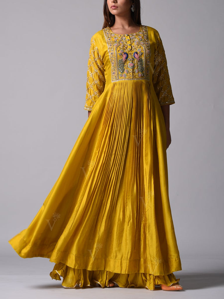Buy Surhi Women Mustard Printed Rayon Gown Dress Online at Best Prices in  India - JioMart.