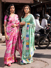 Saree, Sarees, Printed, Printed saree, Scalloping, Traditional, Traditional wear, Traditional outfit, Drape, Festive wear, DD28, B1