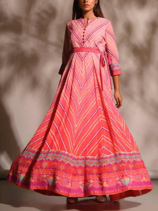 Handcrafted Pink Anarkali Tunic