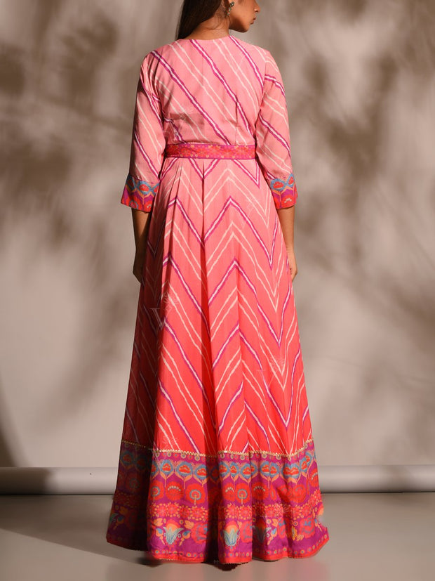 Handcrafted Pink Anarkali Tunic