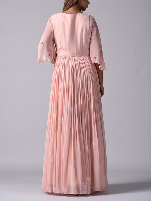 Peach Georgette Gown