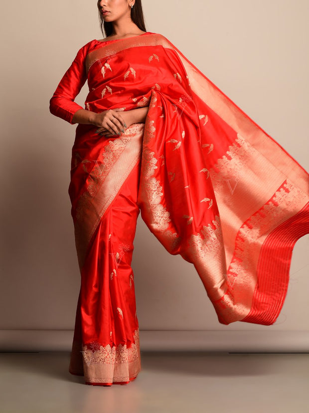 Red Banarasi Silk Saree