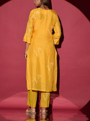 Yellow Vasansi Silk Kurta