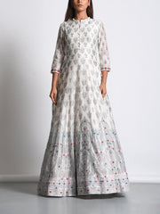 Off White Chanderi Silk Anarkali Gown