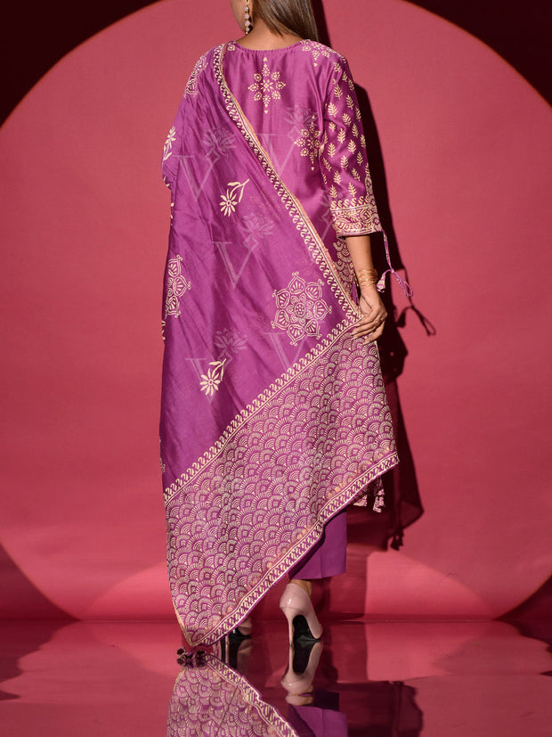 Purple Vasansi Silk Suit Set