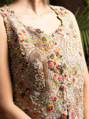 Golden Embroidered Jacket and Palazzo Set