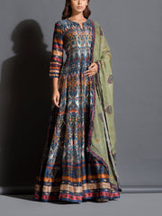 Deep Green Handcrafted Anarkali Gown