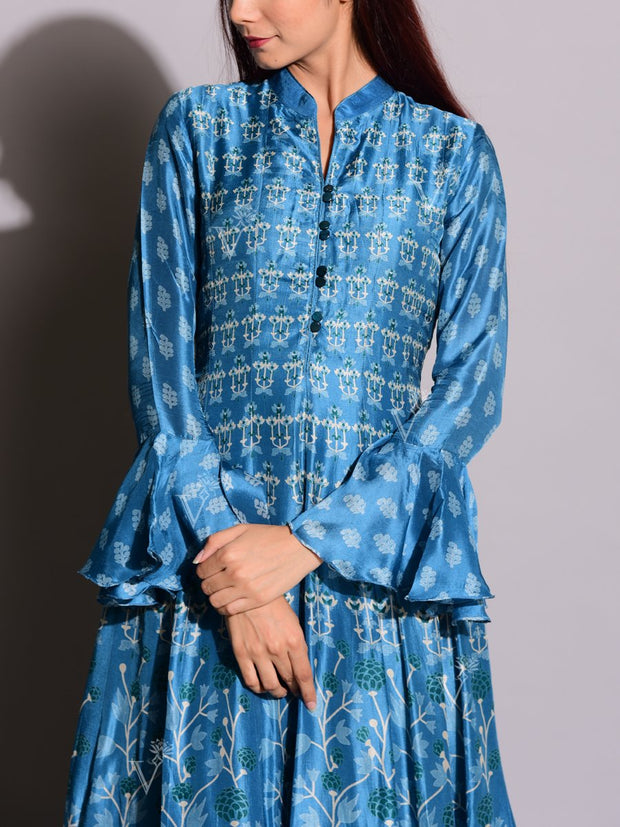 Sail Blue Handcrafted Anarkali Tunic