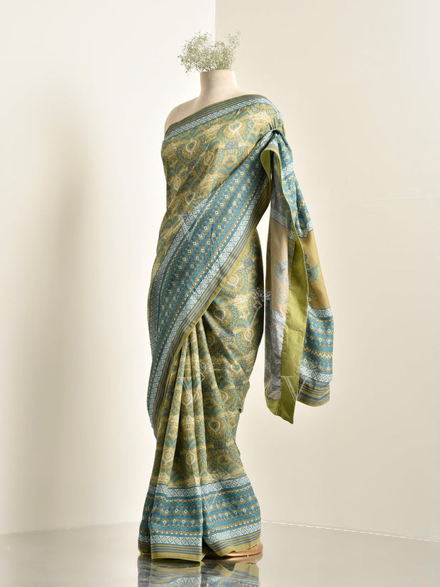 Green Vasansi Silk Printed Saree