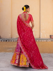 Red Vasansi Silk Printed lehenga Set