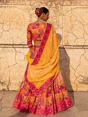 Multi Color Vasansi Silk Printed lehenga Set