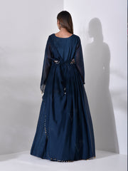 Turquoise Blue Drape Gown
