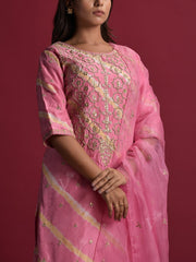 Pink Silk Suit Set