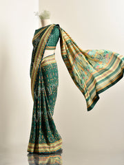 Green Vasansi Silk Printed Saree