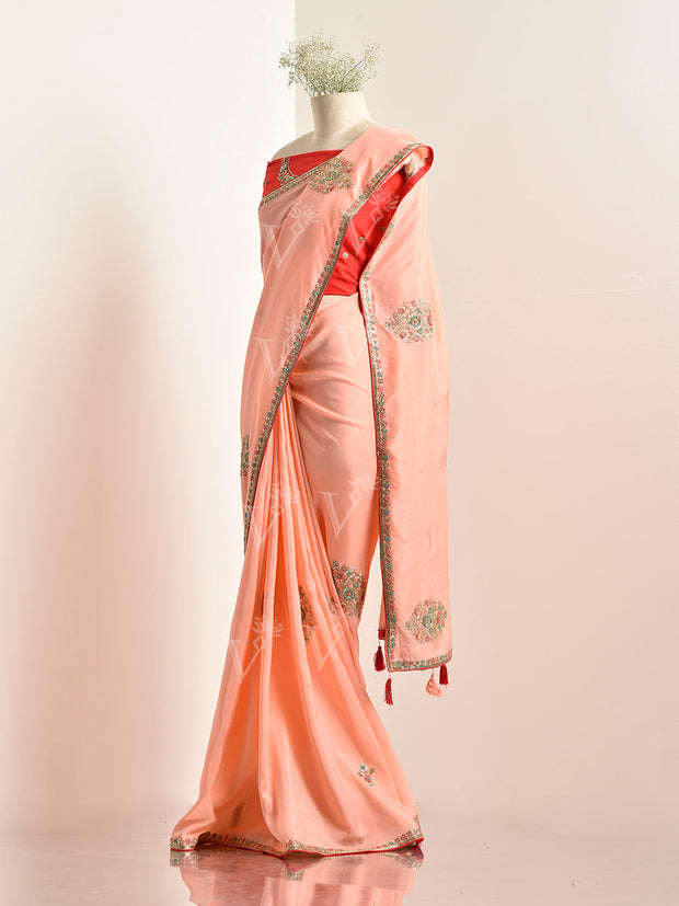 Peach Silk Saree