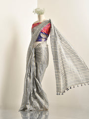 Grey Banarsi Silk Saree