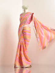 Multi Color Vasansi Silk Leheriya Saree
