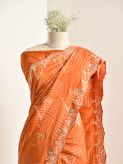 Orange Vasansi Silk Saree
