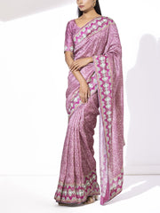 Soft Pink Printed Saree