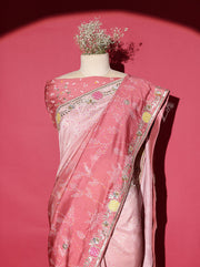 Onion Pink Vasansi Silk Bandhani Saree