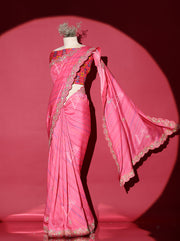 Pink Vasansi Silk Leheriya Saree