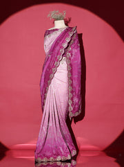 Purple Vasansi Silk Bandhani Saree
