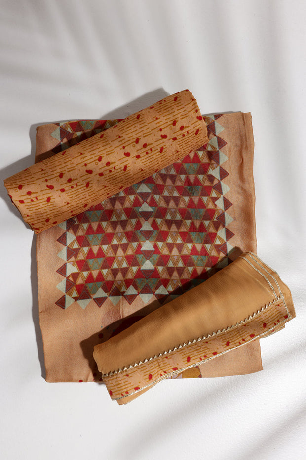 Brown Vasanai Silk Dress Material