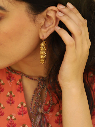 Silver Gold Plated Filigree Dome Hoop Earrings