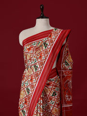 Red Silk Silk Double Ikat Patola Saree