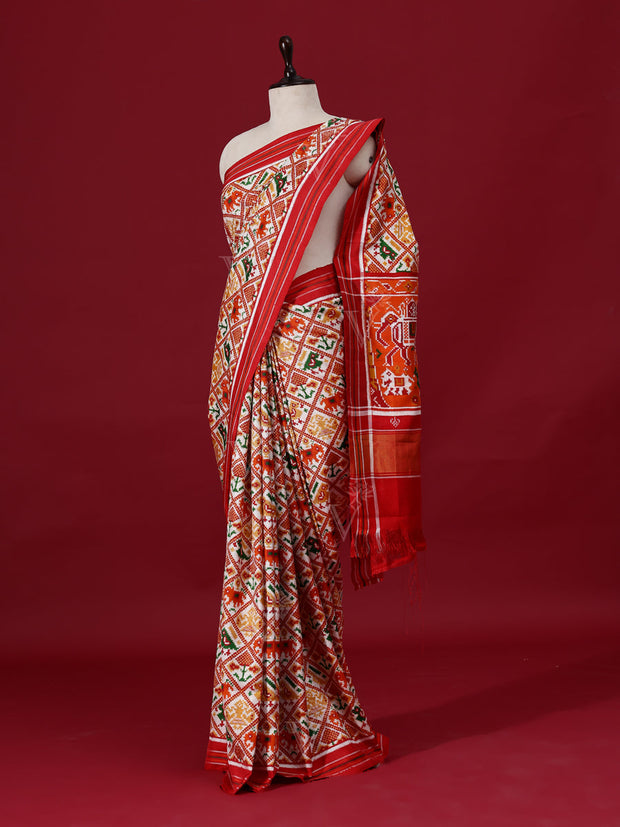 Red Silk Silk Double Ikat Patola Saree
