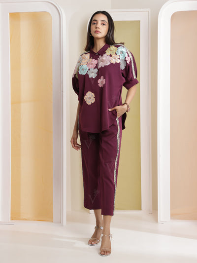 Mulberry Embroidered Co-Ord Set