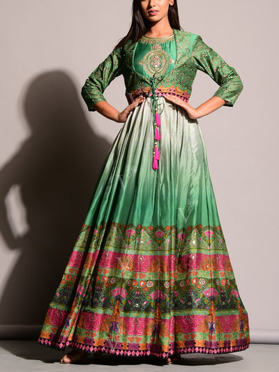 Green Anarkali Gowns