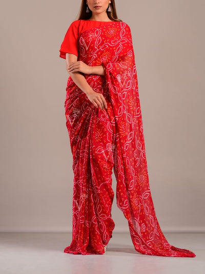 Saree, Sarees, Georgette, Printed, Pure, 100%, Jaipuri, Rajasthani, Traditional, Traditional wear, Traditional saree
