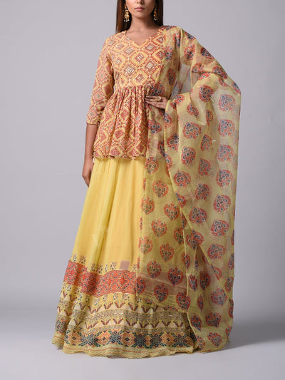 Yellow Georgette Anarkali Gown