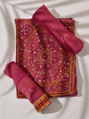 Carrot Red Vasansi Silk Dress Material